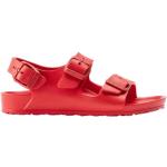 Czerwone Sandały dla dzieci w paski na lato marki Birkenstock Milano w rozmiarze 34 