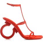 Czerwone Sandały na wysokim obcasie damskie z zamszu na lato marki Ferragamo w rozmiarze 37 