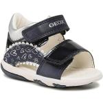 Przecenione Granatowe Sandały skórzane damskie na lato marki Geox w rozmiarze 20 