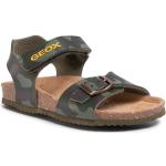 Przecenione Zielone Sandały skórzane męskie na lato marki Geox w rozmiarze 25 