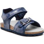 Przecenione Granatowe Sandały skórzane męskie na lato marki Geox w rozmiarze 21 