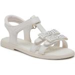 Przecenione Białe Sandały skórzane damskie na lato marki Geox w rozmiarze 34 
