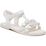 Przecenione Białe Sandały skórzane damskie na lato marki Geox w rozmiarze 38 