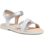 Przecenione Białe Sandały skórzane damskie na lato marki Geox w rozmiarze 32 
