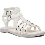 Przecenione Białe Sandały skórzane damskie na lato marki Geox w rozmiarze 40 