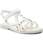 Przecenione Białe Sandały skórzane damskie na lato marki Geox w rozmiarze 39 