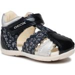 Przecenione Granatowe Sandały skórzane damskie na lato marki Geox w rozmiarze 19 