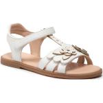 Przecenione Białe Sandały skórzane damskie na lato marki Geox w rozmiarze 33 