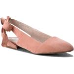 Przecenione Różowe Sandały skórzane damskie z zamszu na lato marki Gino Rossi w rozmiarze 36 