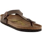 Brązowe Sandały skórzane na lato marki Birkenstock Gizeh w rozmiarze 39 