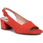 Przecenione Czerwone Sandały skórzane damskie z zamszu na lato marki Högl w rozmiarze 36 