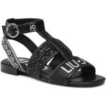 Przecenione Czarne Sandały skórzane damskie na lato marki Liu Jo w rozmiarze 36 