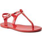 Przecenione Czerwone Sandały damskie na lato marki MOSCHINO w rozmiarze 37 
