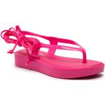 Przecenione Różowe Sandały skórzane damskie na lato marki Melissa w rozmiarze 37 