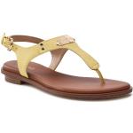 Przecenione Żółte Sandały skórzane damskie z gładkiej skóry na lato marki Michael Kors MICHAEL w rozmiarze 36 