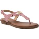 Przecenione Różowe Sandały skórzane damskie na lato marki Michael Kors MICHAEL 