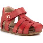 Czerwone Sandały skórzane damskie z gładkiej skóry na lato marki Naturino w rozmiarze 20 
