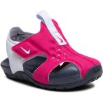 Przecenione Różowe Sandały skórzane damskie na lato marki Nike w rozmiarze 17 