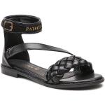 Przecenione Czarne Sandały skórzane damskie na lato marki Patrizia Pepe w rozmiarze 38 