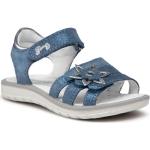 Przecenione Niebieskie Sandały skórzane damskie z zamszu na lato marki Primigi w rozmiarze 28 