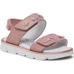 Przecenione Różowe Sandały skórzane damskie z zamszu na lato marki Primigi w rozmiarze 28 