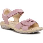 Przecenione Różowe Sandały skórzane damskie z zamszu na lato marki Primigi w rozmiarze 35 