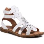 Przecenione Białe Sandały skórzane damskie z gładkiej skóry na lato marki Primigi w rozmiarze 38 