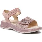 Przecenione Różowe Sandały skórzane damskie z zamszu na lato marki Primigi w rozmiarze 38 