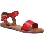 Przecenione Czerwone Sandały skórzane damskie na lato marki REFRESH w rozmiarze 37 