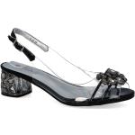 Czarne Sandały na obcasie damskie na lato dla gości weselnych marki sca'viola w rozmiarze 40 - wysokość obcasa od 5cm do 7cm 