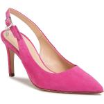 Przecenione Różowe Sandały skórzane damskie z zamszu na lato marki Solo Femme w rozmiarze 37 