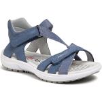 Niebieskie Sandały skórzane damskie z nubuku na lato marki Superfit w rozmiarze 33 