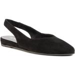 Przecenione Czarne Sandały skórzane damskie z zamszu na lato marki Tamaris w rozmiarze 36 
