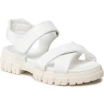 Przecenione Białe Sandały skórzane damskie na lato marki Tom Tailor w rozmiarze 40 