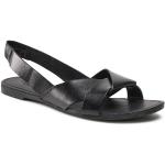 Przecenione Czarne Sandały skórzane damskie z gładkiej skóry na lato marki Vagabond w rozmiarze 36 