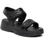 Przecenione Czarne Sandały skórzane damskie na lato marki Vero Moda w rozmiarze 39 