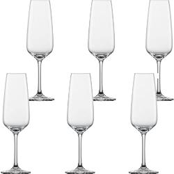 SCHOTT ZWIESEL Kieliszki do szampana (6 szt.), ponadczasowe kieliszki do szampana z punktem musującym, nadają się do mycia w zmywarce kryształowe szklanki Tritan®, Made in Germany (nr art. 115674)