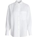Białe Bluzki z kołnierzykiem damskie eleganckie z lnu z klasycznym kołnierzykiem marki Calvin Klein w rozmiarze M 