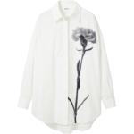 Białe Bluzki z długim rękawem damskie z długimi rękawami eleganckie bawełniane marki Desigual w rozmiarze XL 