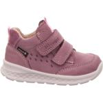 Różowe Sneakersy na rzepy dla dzieci z Goretexu Rzepy w paski eleganckie ze skóry marki Superfit w rozmiarze 23 