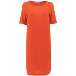 Pomarańczowe Sukienki damskie w stylu minimal z dekoltem w kształcie łódki w rozmiarze S 