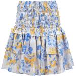 Niebieskie Krótkie spódnice damskie z falbankami bawełniane na lato marki JUCCA w rozmiarze M 