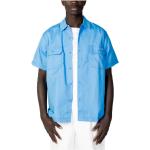 Niebieskie Koszule z krótkim rękawem męskie z krótkimi rękawami eleganckie na wiosnę marki Dickies w rozmiarze XS 