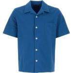Niebieskie Koszule z krótkim rękawem męskie z krótkimi rękawami bawełniane na lato w rozmiarze L 