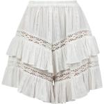 Białe Krótkie spódnice damskie z falbankami w stylu boho dżinsowe na lato marki JUCCA w rozmiarze XS 