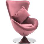 Różowe Fotele obrotowe z poduszkami aksamitne 