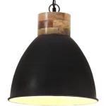 Czarne Lampy wiszące w stylu wiejskim z litego drewna - gwint żarówki: E27 