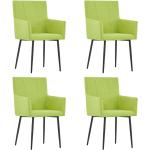 Zielone Krzesła z podłokietnikami tapicerowane - 4 sztuki 
