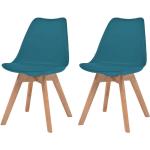 Turkusowe Krzesła ogrodowe - 2 sztuki w nowoczesnym stylu ze skóry syntetycznej 