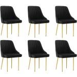 Czarne Krzesła kuchenne  tapicerowane - 6 sztuk w nowoczesnym stylu metalowe 